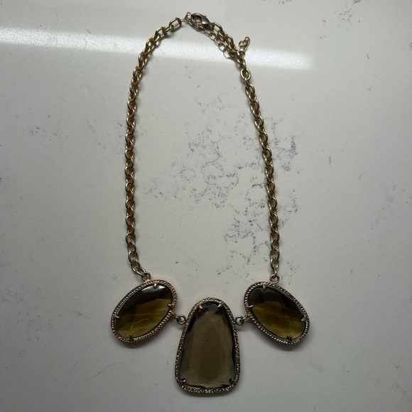 ONE OF A KIND RARE Kendra Scott Vintage Statement Necklace Gold Smoky Topaz - Picture 9 of 10